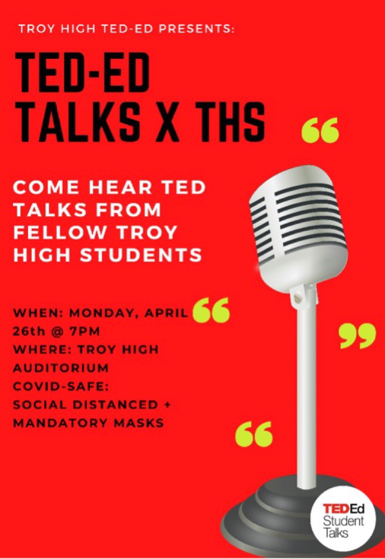 ruby_slippers5's tweet image. THS TED Ed is happening ! Come and hear your classmates deliver talks 7pm on Monday