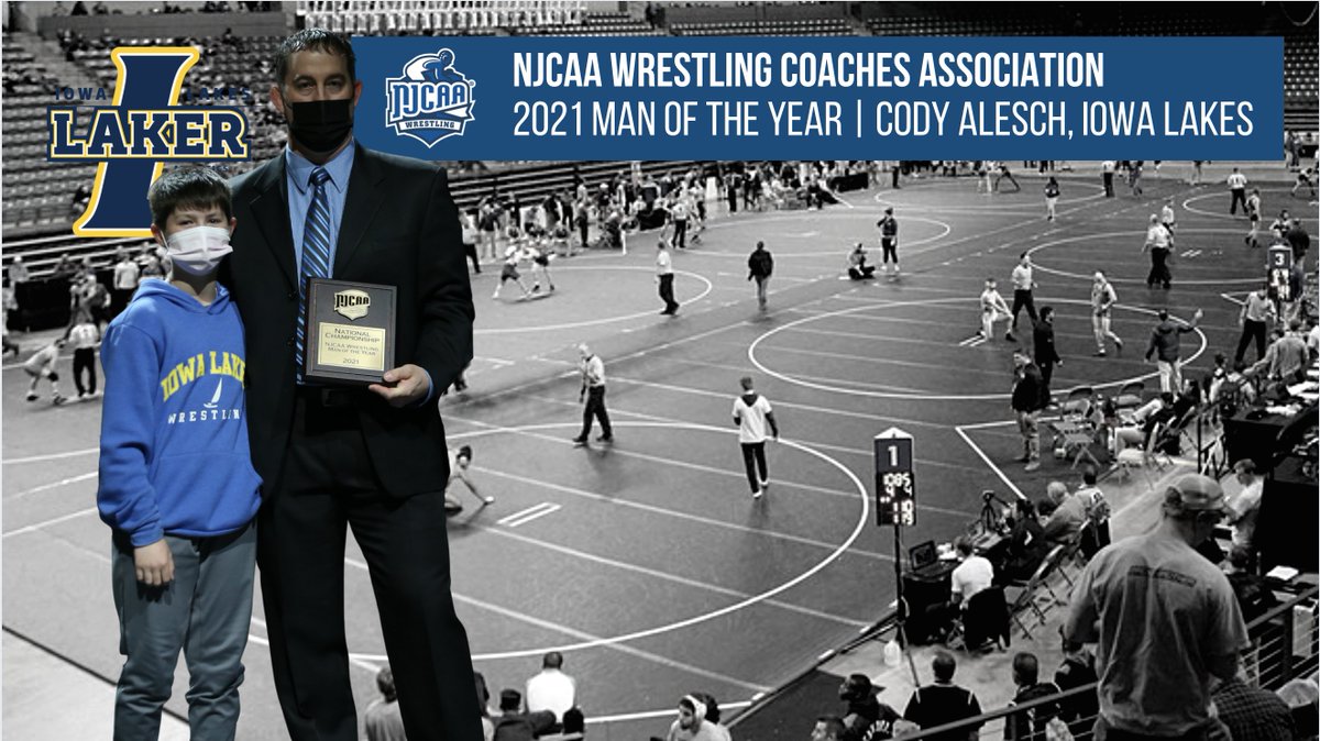 WREST 🤼

Iowa Lakes head coach Cody Alesch was recognized as the 2021 NJCAA Wrestling Coaches Association, Man of the Year! 💪

Congratulations Coach! 👏 Thank you for all you do for the ICCAC, the NJCAA &amp; the sport of wrestling!

🔗bit.ly/3nkxXLV
