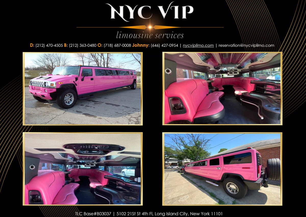 💎 Travel in style 💎
HUMMER LIMOUSINE
💎 Safety, style and elegance 💎

Book With Confidence! 
RIDE WITH NYC VIP Limousine Services! 
Get 10% OFF
Call Now: (212) 470-4505
Clean Sanitized Vehicles
#chauffeurservice #luxurychauffeurservice #luxurychauffeur #airporttransfer #hummer