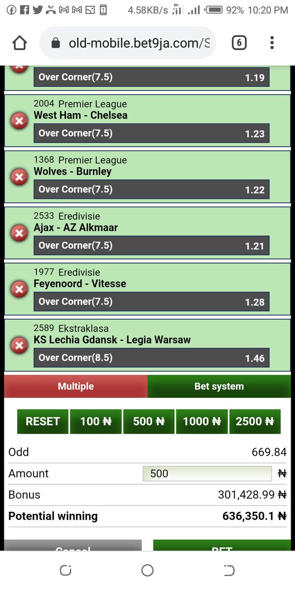Spenzy99's tweet image. Weekend Corner Accc
600+ odds

Bet9ja code: 3CNTRFH