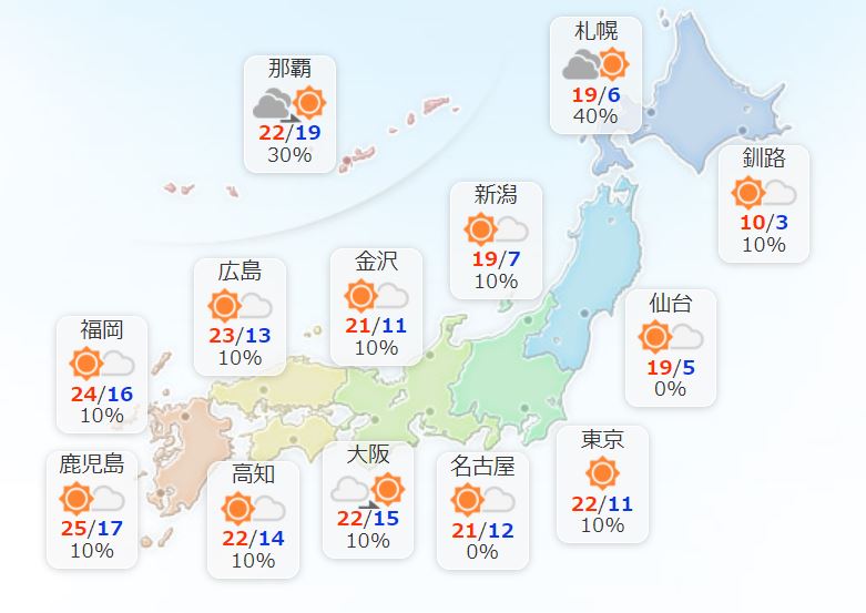 Yahoo 天気 災害 ヤフー天気 On Twitter 4月24日 土 西 東日本で午前中を中心に晴れますが 次第に雲が広がり にわか雨の所がありそうです 北日本は晴れる所が多いですが 北海道の一部では雨の降る所もあるでしょう 最高気温は 全国的に平年並みか