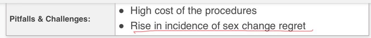 So what will put the brakes on this ? In a footnote there is a tiny mention of the danger of regret. We have never done this before to this demographic. I think we are going to see a Tsunami of regret and politicians & medical professionals will be exposed for their role.