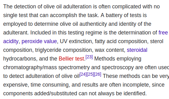 Not only is olive oil a terrible money, it is also very difficult to verify, unlike bitcoin. It doesn't have full nodes and even sophisticated scientific testing isn't enough to determine if it's been mixed with rapeseed & canola industrial waste. https://en.wikipedia.org/wiki/Olive_oil_regulation_and_adulteration