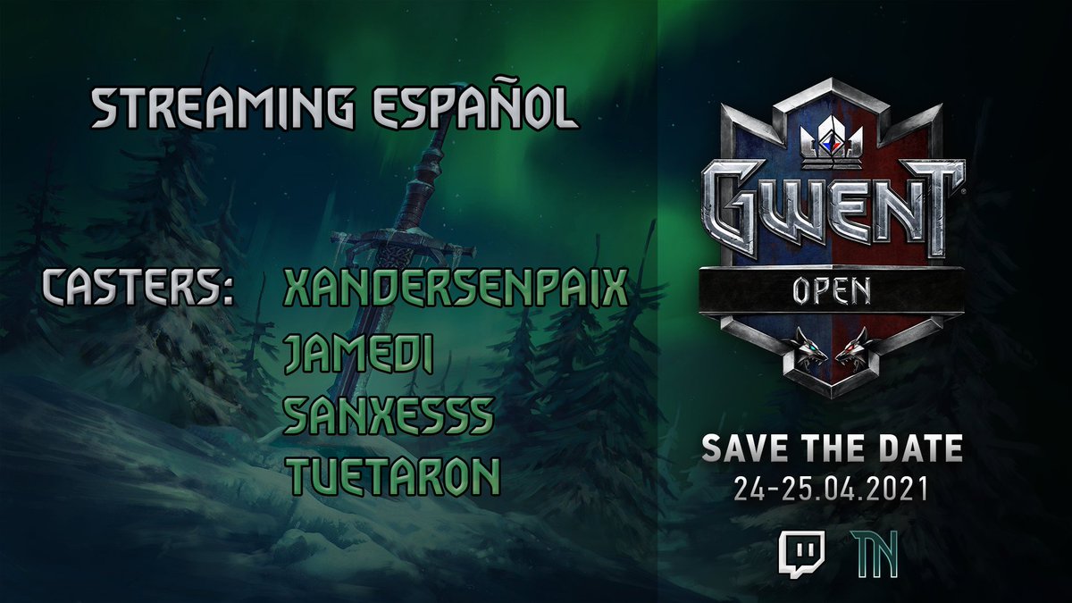 Empezamos la season 3 de #GwentMasters por todo lo algo, anunciando nuestro cast en español del <a href="/PlayGwent/">GWENT: The Witcher Card Game</a> Open 1 con invitados de lujo!

📺SÁBADO: twitch.tv/tn_jamedi
📺DOMINGO: twitch.tv/xandersenpaix

Nos vemos a las 16:00 CEST. No te lo pierdas! <a href="/Gwent_Esp/">Gwent Esp - Comunidad</a> <a href="/Gwent_LAT/">Gwent Latino - Comunidad</a>
