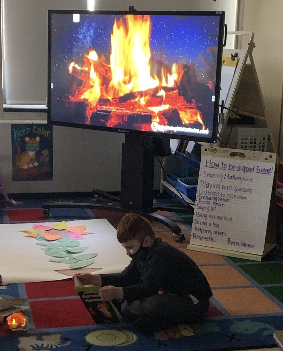 BCSDGinther's tweet image. Mrs. Barber’s class reads by “campfire” &amp;amp; “lantern.” #CampReadALot #PARP @BCSDGinther @BrockportCSD
