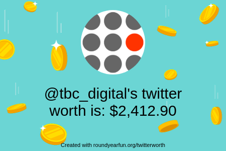 tbc_digital's tweet photo. My Twitter worth is: $2,412.90

Find yours with https://t.co/TvVpnPYQK8

⠀ https://t.co/OBqeJpYjbR