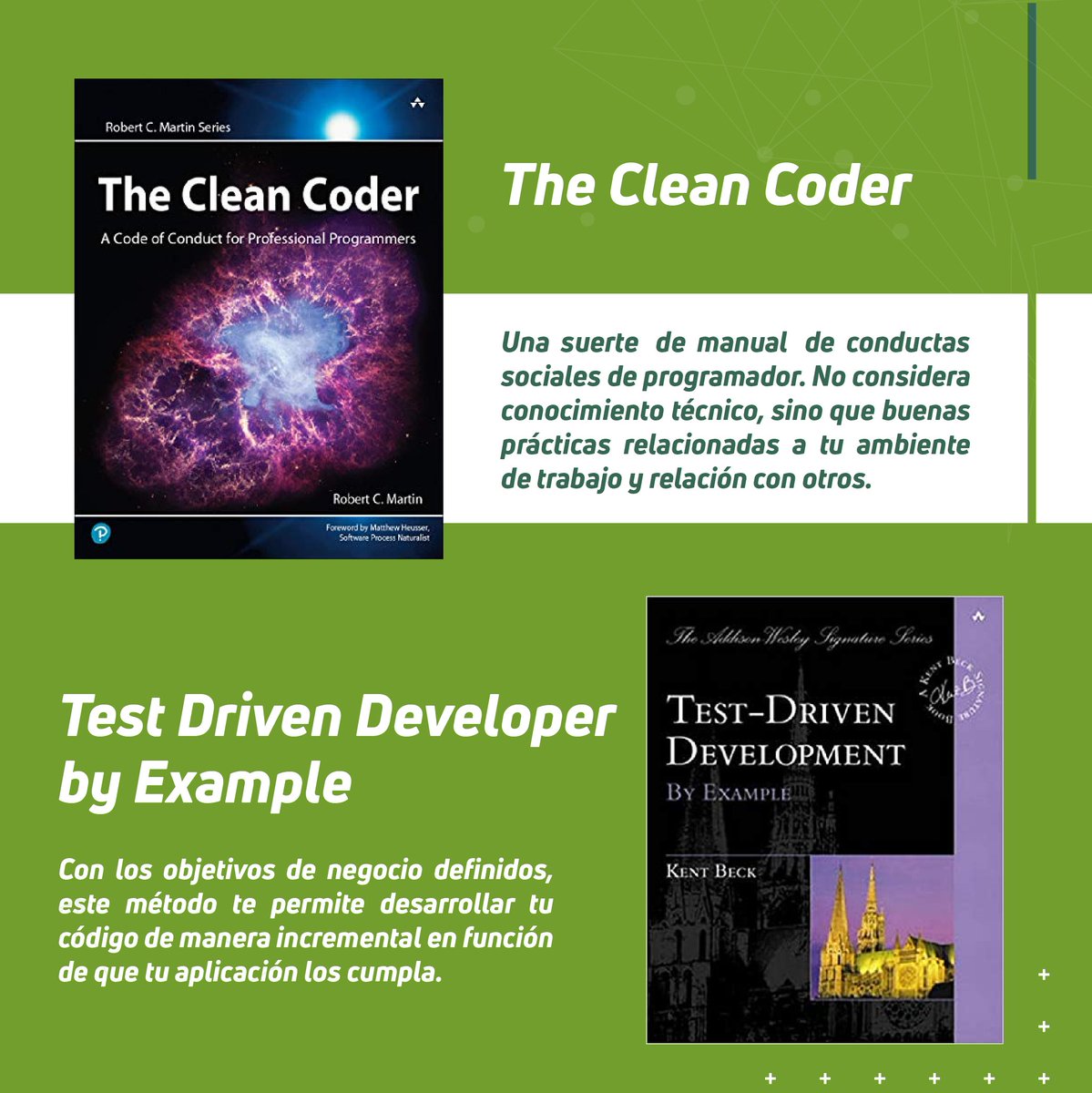 DesafioLatam's tweet photo. Sí, también existe una infinidad de libros dedicados a la programación y te sorprenderá saber que no todos son instrucciones técnicas sino también hasta de buenos comportamientos sociales 🤓

A continuación compartimos una pequeña selección de buenos libros de programación. https://t.co/R4iIMwtA9Y