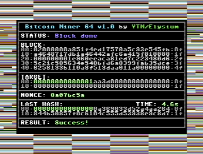 Bitcoin Miner 64 screenshot