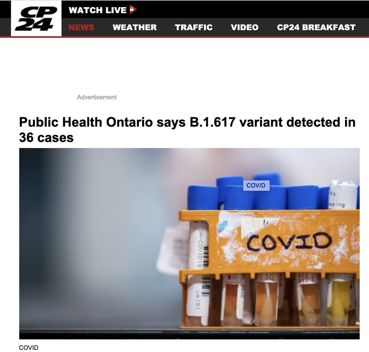 36 cases of the variant initially discovered in India (B.1.617) are now confirmed in Ontario.

Same rules apply:
-Create safer indoor spaces (mask, distance, ventilate)
-Protect essential workers &amp; vulnerable communities
-Vaccinate like mad

Link: bit.ly/2RVpKSN
