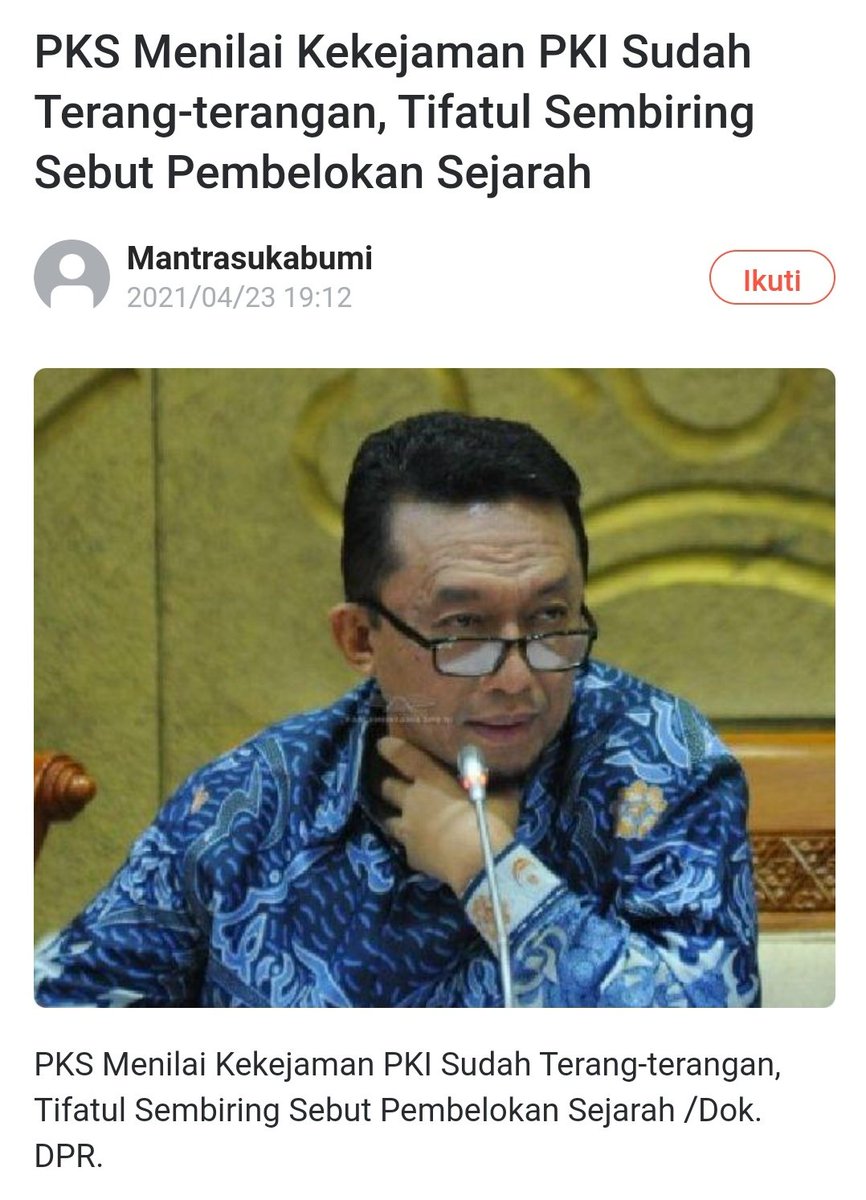 PKI , HTI , FPI ,TERORIS sama kejamnya,,itu semua penjahat kemanusiaan

Tapi PKI sudah tidak ada
Sedangkan HTI , FPI dan TERORIS masih ada hingga kini

Partai lu tu yg jelas banyak antek HTI dan mendukung FPI

Sejarah membuktikan