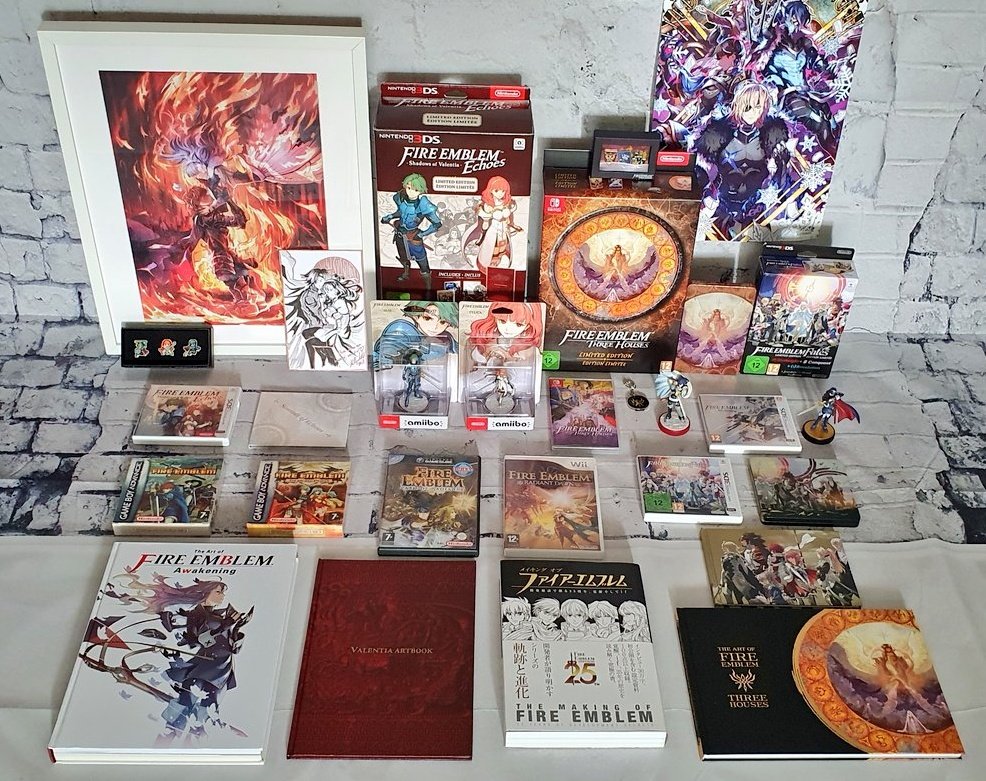 anahyuga's tweet photo. I wanted to join the #FireEmblemDay too!
Here is my beloved collection along the stunning @HellyonWhy 's art.
So thankful for everything this saga has given me 💜 https://t.co/n1NOi15FLq