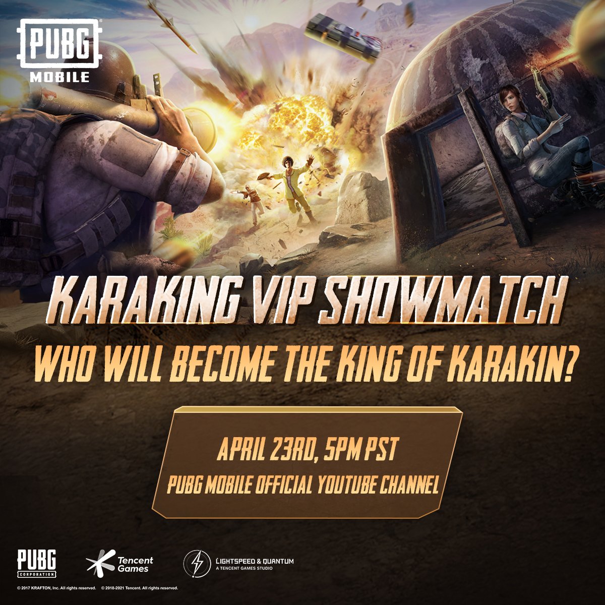 QuanDeadShot's tweet photo. I'lll be competing in tonight's Karaking VIP Showmatch! With 6.sxope
shevoy gaming and Polo join us and be apart of the insane battle that's about to take place! See y'all there @pubgmobile #PUBGMVIP #pubgmobileindia #Karaking https://t.co/mdnMr1Xyqn