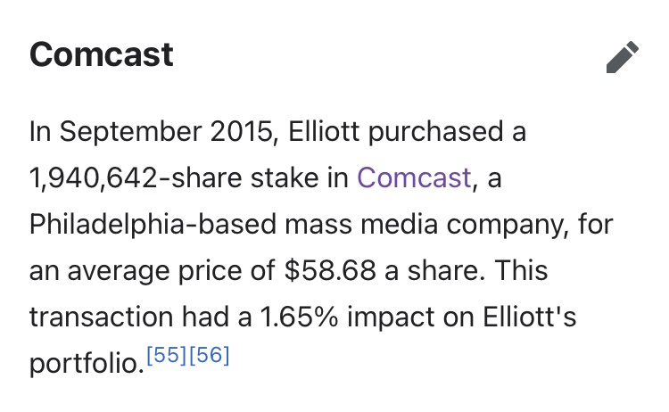 But it doesn’t end there.Milan’s owner is now billionaire Paul Singer’s Elliott Management, which owns innumerable entities including the Great Reset-tastic Evergreen Coast Capital!Singer also holds a decent chunk of ... Comcast!