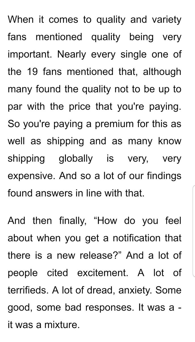 And I honestly would have liked to see this discussion about quality expanded on to at least see what products people feel aren't worth the money and which ones are and why. But that's just my personal preference.