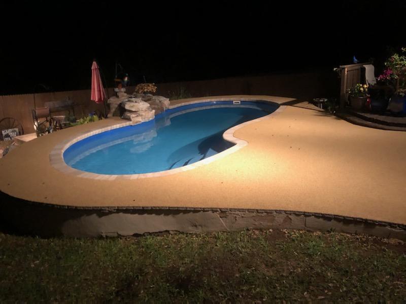 FloorskinzTexas's tweet photo. Pool deck before and after with their new #TexasFloorSkinz hand laid rubber. Old deck was growing grass from mortar joints. https://t.co/wtSipPMnFT