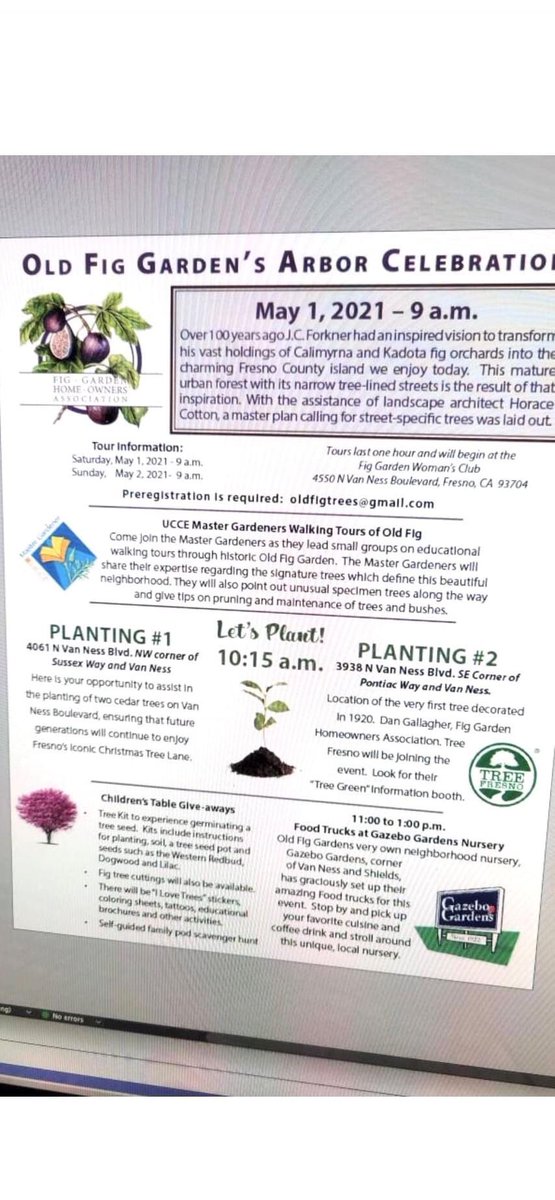 Old Fig Garden’s Arbor Day Celebration is coming up Saturday, May 1st!