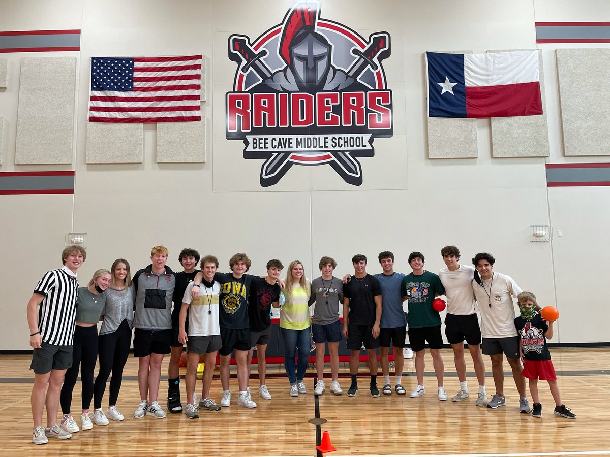 Annual NJHS dodgeball tournament is in the books! Thanks <a href="/LTHSCavFootball/">Lake Travis Football</a> and <a href="/LTHSbasketball/">Lake Travis HS🏀Ball</a> for lending some of your best to come referee! <a href="/BcmsRaiders/">BCMS Raiders</a> <a href="/CoachHankCarter/">Hank Carter</a>