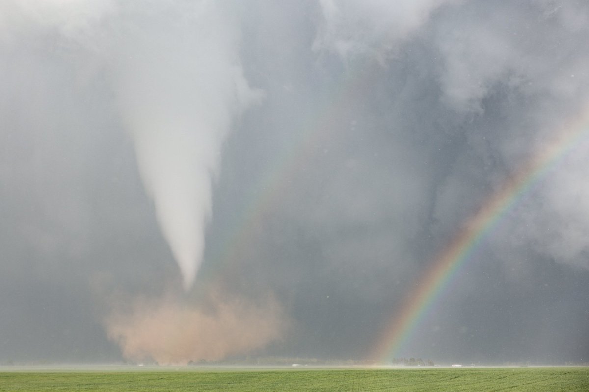 Double rainbow for tornado #3 south of Vernon, Texas. What a day!  #txwx
