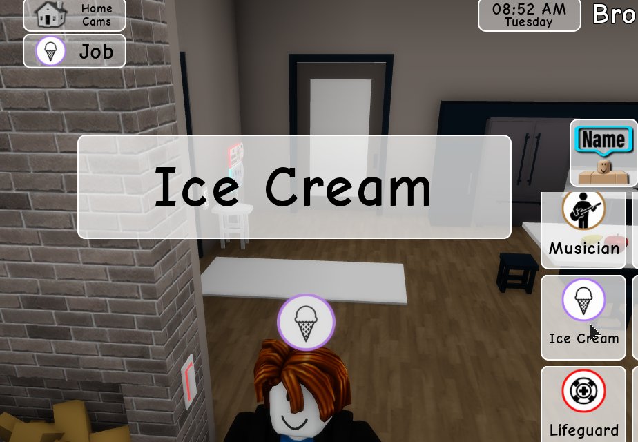 my job is now "ice cream"