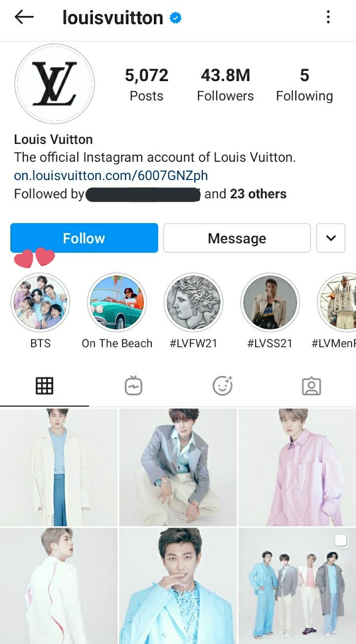 Louis Vuitton Bts Instagram Post