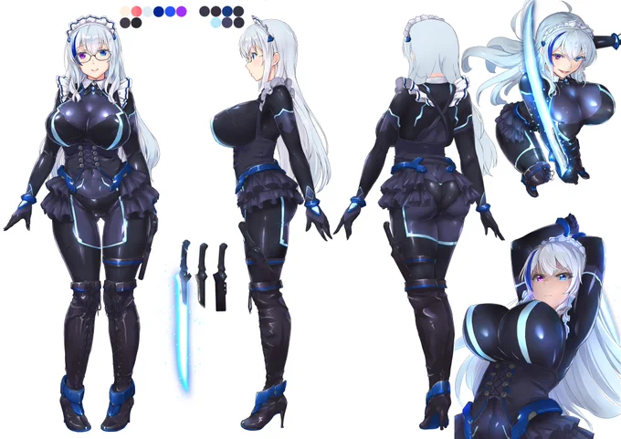 #全日本うちの子可愛いんでファンになってください協会退魔メイドの氷華。(対魔でブレるのは気にしない)恩人の息子であるショタにお仕えしているとかそんな。とてもつよい。でも何故か負けてしまう。※イラストは1～3枚目とりあっとぐぬぬ先生、4枚目mu先生にお願いしています。 