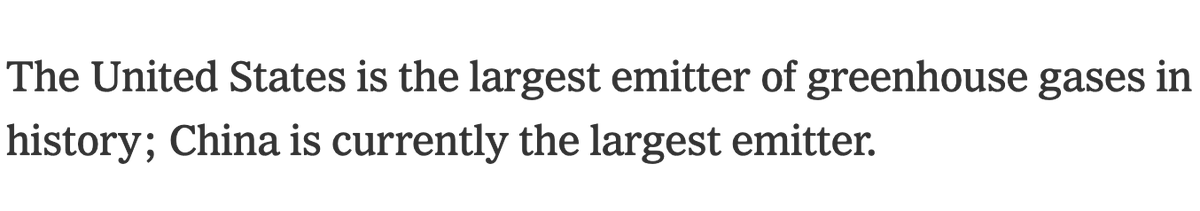 HunterCutting's tweet photo. So many reporters have trouble explaining to their readers which country is the biggest carbon polluter.  Perhaps they should simply copy @SominiSengupta who elegantly captures the complex issue in two pithy sentences from her story today: https://t.co/3stIlh0uA9 https://t.co/211ocj65CL