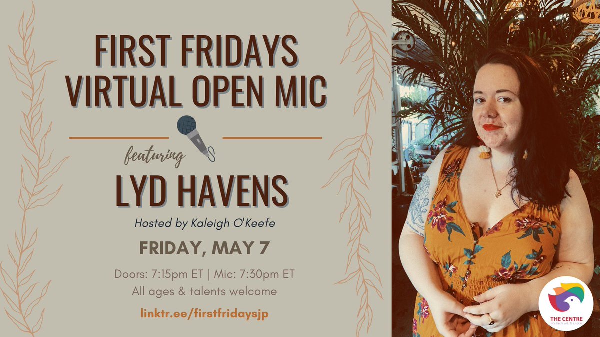 It's almost time for our next open mic! This month, we're featuring reader and writer Lyd Havens!! RSVP, sign up to perform and more >> linktr.ee/firstfridaysjp