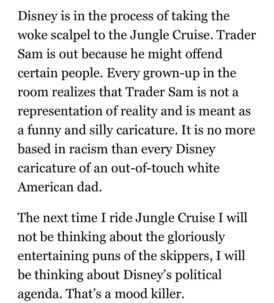 They removed Trader Sam, a grotesquely racist depiction of an African man selling shrunken heads near a group of spear-wielding African “head-hunters” with piles of human skulls at their feet. What a mood killer!