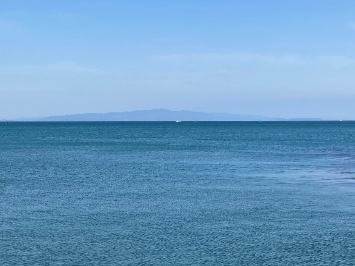 チビと散歩！
淡路島が見える
#金磯海岸