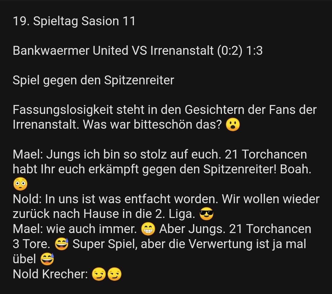 Äh. Was ein Spiel 😅