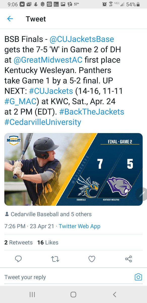 shellyd918's tweet image. Brandon had a great game today in Kentucky with a 3-run homer. 4 HR's in the past 3 weeks. Very proud of this freshman!