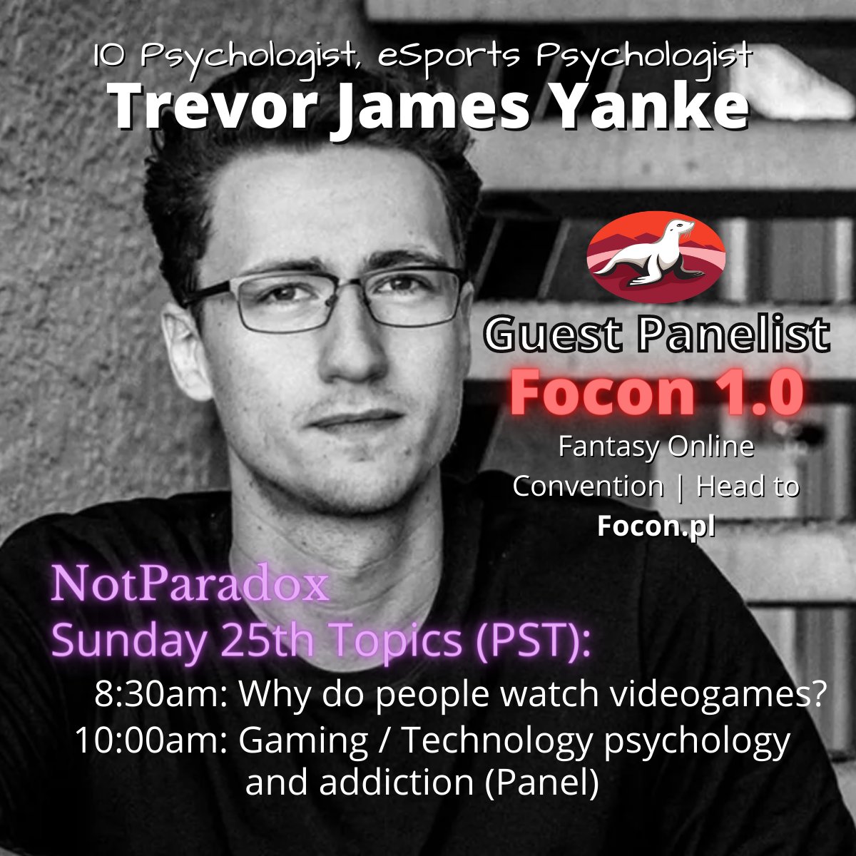 For those who may be up Sunday morning, I will be a guest speaker and expert panelist at Focon. Y'all can get it out at Focon.pl on Sunday.