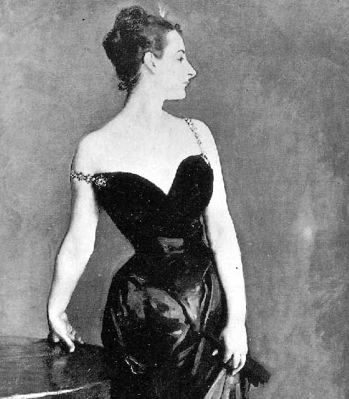 黒いドレスに映える白磁のような白い肌。この絵画はサージェント（米