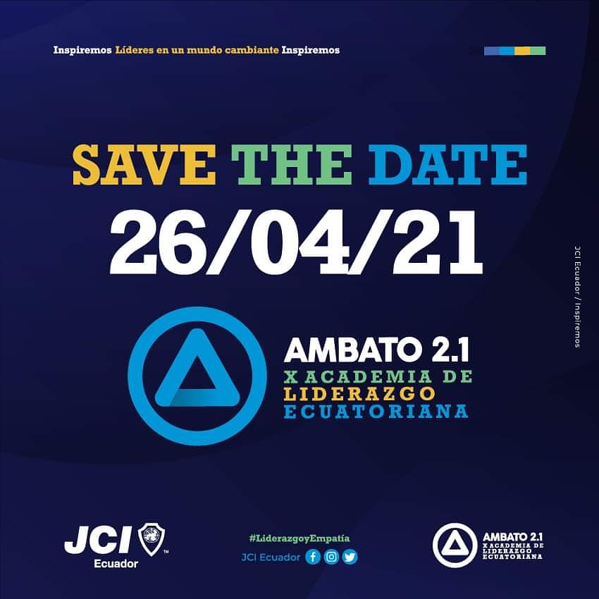 JCIEcuador's tweet photo. 📌 La Décima Academia de Liderazgo Ecuatoriana JCI Ecuador 2021 está lista!

Y nuestra sede virtual JCI Ambato ha cubierto todos los detalles para este gran evento nacional.

Pronto compartiremos gráficas de los delegados de las Organizaciones inscritas ✍ https://t.co/NIxTdk4W3l
