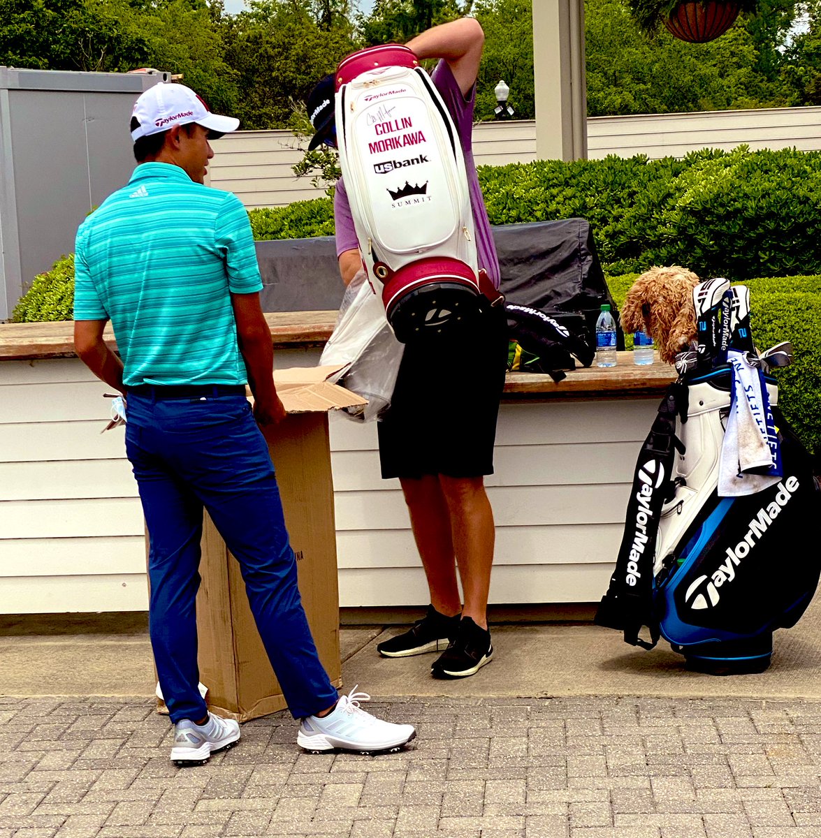 Out with the old & in with the new - Collin Morikawa switching to a new @TaylorMadeGolf Bag, he told me the older Golf bag with his signature will be donated to Charity. @collin_morikawa @Zurich_Classic @PGATOUR https://t.co/u0msbcWJYW