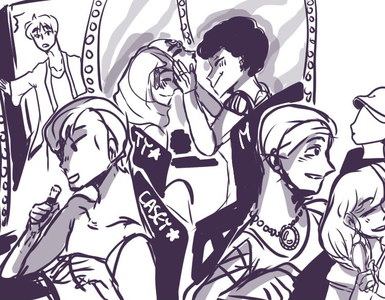 AToadsworth's tweet image. The cast getting ready for a  session! Not today, this is just a drawing- not an announcement-