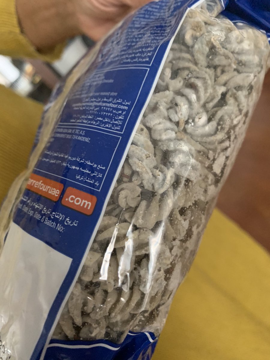 Maria_Sanu97's tweet photo. @CarrefourUAE @CarrefourGroup @MajidAlFuttaim You guys needs to improve your pasta, supply chain/packaging. This unopened packet got spoilt wayyy before the expiry date, even though it was kept in the recommended temperatures and all that. #Carrefour https://t.co/9IqO2MRCCd