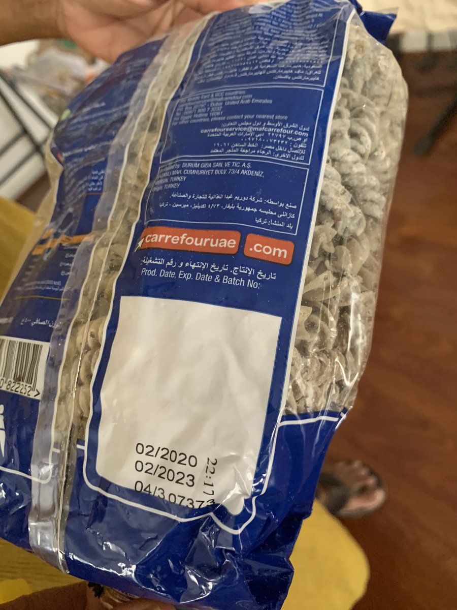 Maria_Sanu97's tweet photo. @CarrefourUAE @CarrefourGroup @MajidAlFuttaim You guys needs to improve your pasta, supply chain/packaging. This unopened packet got spoilt wayyy before the expiry date, even though it was kept in the recommended temperatures and all that. #Carrefour https://t.co/9IqO2MRCCd