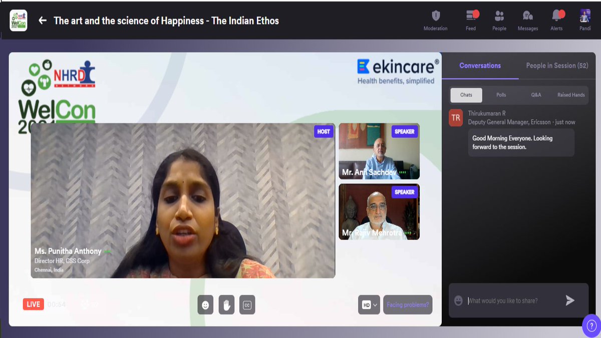 Pandiaraja4's tweet photo. #welcon21 Day 2 started with the interesting session
The art and science of #Happiness
@NhrdChennai @LionelJDPaul @PunithaAnthony @shyamprakashk @ssathishbab https://t.co/UVMWrQiBnA