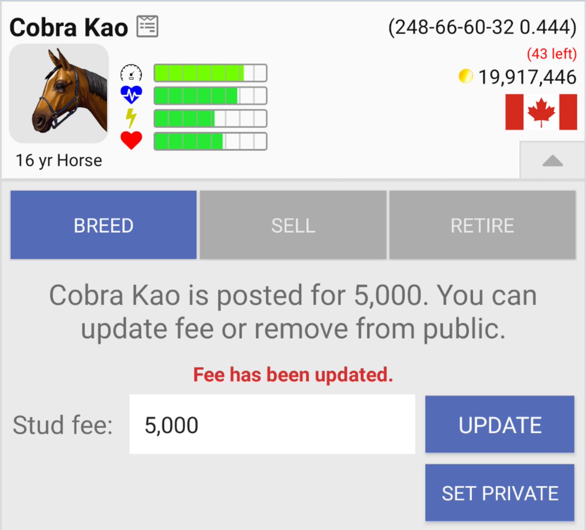 Sire Alert! Lowered to 5k in the U.S for the remained of the season. He sells out yearly so take advantage now! 
<a href="/AndPacing/">Off and Pacing</a> <a href="/BadJumpGames/">Bad Jump Games</a> @PaulStars6 <a href="/Matt81947401/">Matt</a> <a href="/swiftrunterrier/">Bob Boyd</a> <a href="/Bpezz97/">Bobby Pezzulo</a> <a href="/Ralphie9/">Nicholas Boyd</a> <a href="/Gingras3/">Yannick Gingras</a> <a href="/TonyPezzulo27/">Tony Pezzulo</a>