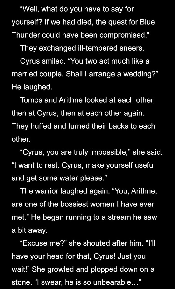 All right, I’m only doing the first half of chapter 6 tonight because a) this one is kinda stupid long compared to the others and b) there’s extra content I can share when we get to the halfway point. We start with the best kind of character interaction: pointless bickering.