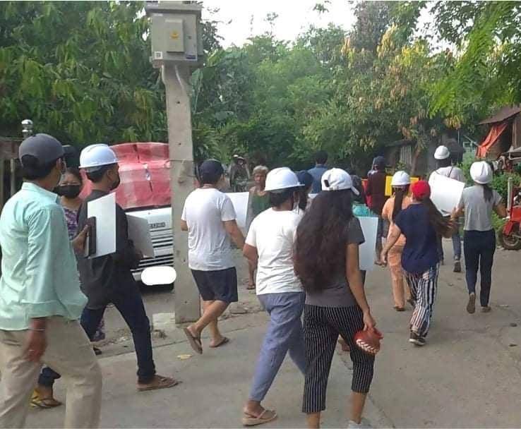 North Dagon, Yangon: Amidst Martial law and tightened control, Anti-Coup Protests continued in the township on Apr24. This showed how strong they are against SAC Terrorists attending the <a href="/ASEAN/">ASEAN</a> Summit.

#WhatsHappeningInMyanmar 
#Apr24Coup