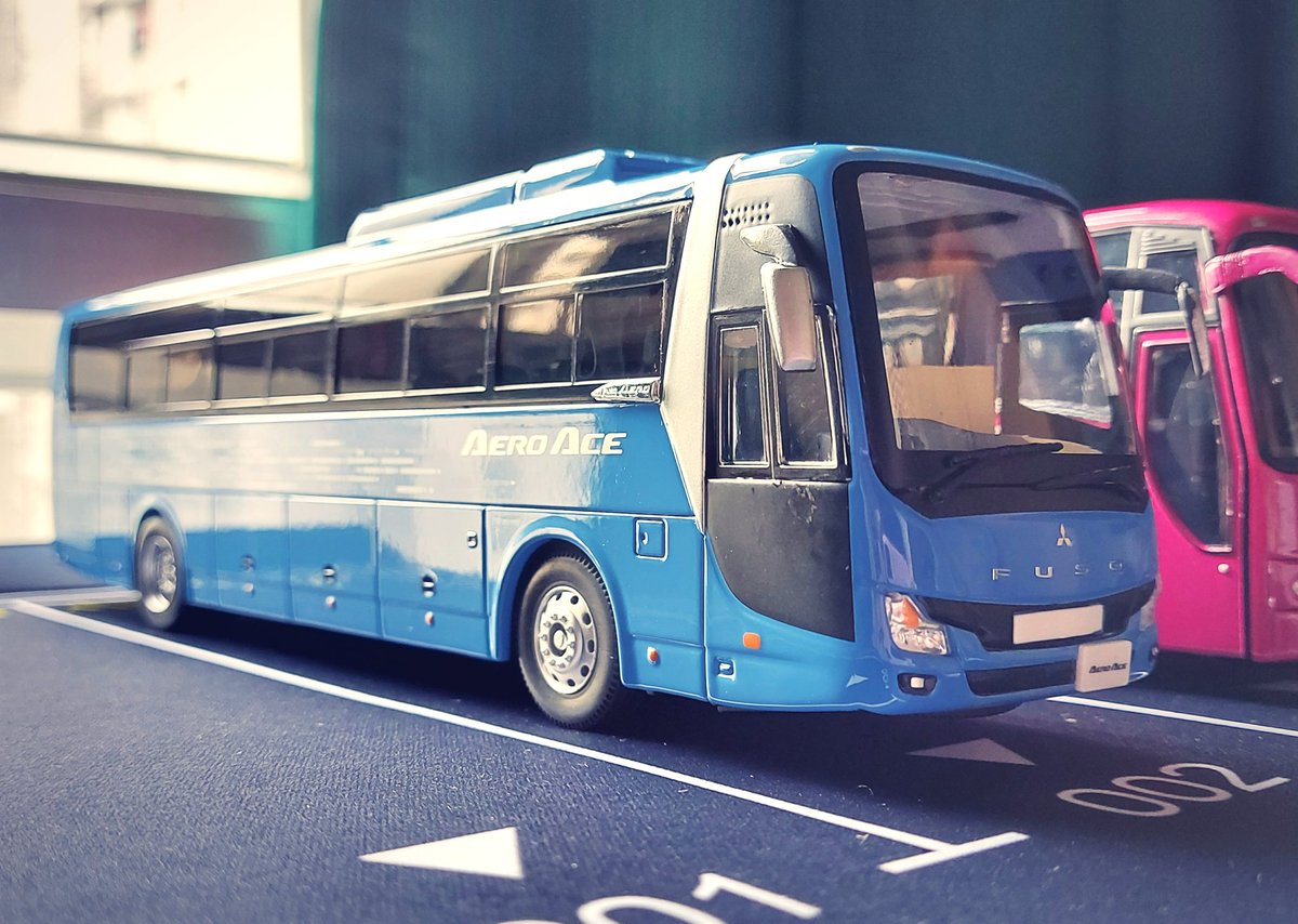 ATLAS 1/43 三菱 ふそう エアロエース バス ブルー ATLAS 1/43