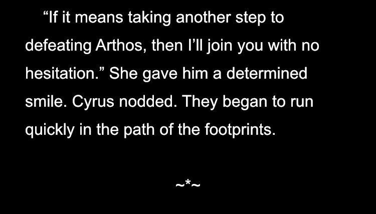 So that’s part one of chapter 6. We’ve obtained our final party member, who is infinitely cooler than Cyrus, who just sorta stares at people a lot and isn’t quite as nice as he’s made out to be. I’ll continue the rest of this chapter for another day. Because for now we have...