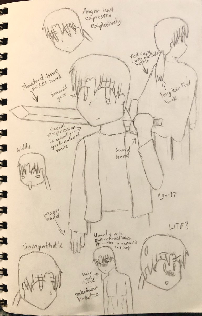 That’s right. We have fucking character portraits done by yours truly around 2004/2005. Because I was also a giant anime nerd, this is all I knew how to draw. Gotta wonder if I’d done these for my own reference or if I thought I could convince others to draw these dorks, too.