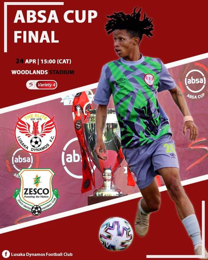 LusakaDynamos's tweet photo. 🚨 M A T C H D A Y🚨
🏆2021 ABSA CUP FINAL
⚽ LUSAKA DYNAMOS FC VS ZESCO UNITED
📆24TH APRIL 2021
⏲️15:00HRS
🏟️ WOODLANDS STADIUM
📺 SUPERSPORT VARIETY 4
#TheElite
#BuiltToBeTheBest https://t.co/0vwIQbk94R