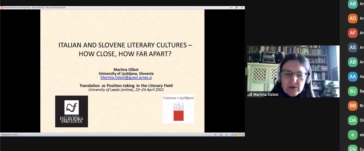 Closes a great panel Martina Ožbot (<a href="/FFLjubljana/">Filozofska fakulteta UL</a>) with an inspiring contribution on “Italian and Slovene Literary Cultures - How Close, How Far Apart?”. #tptlf21 #translationstudies