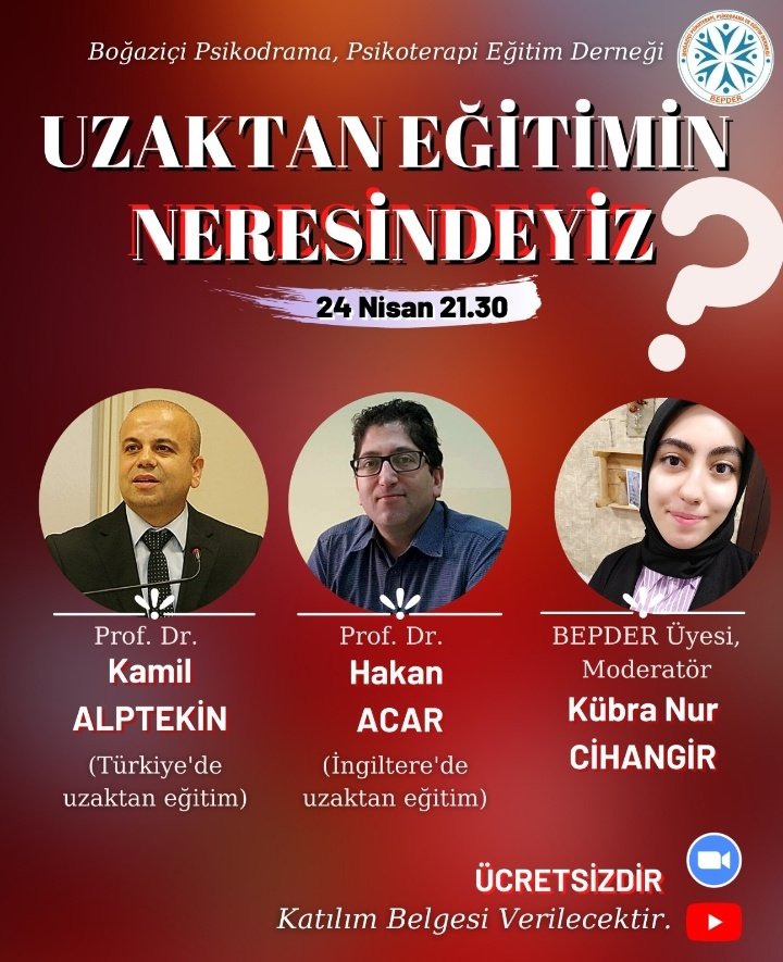 🌟Uzaktan Eğitimin Neresindeyiz?
🌟Katılım için bepder Instagram hesabından adınız soyadınız ve mail ile kayıt yaptırabilirsiniz.
#UzaktanEğitim #Onlinesınav