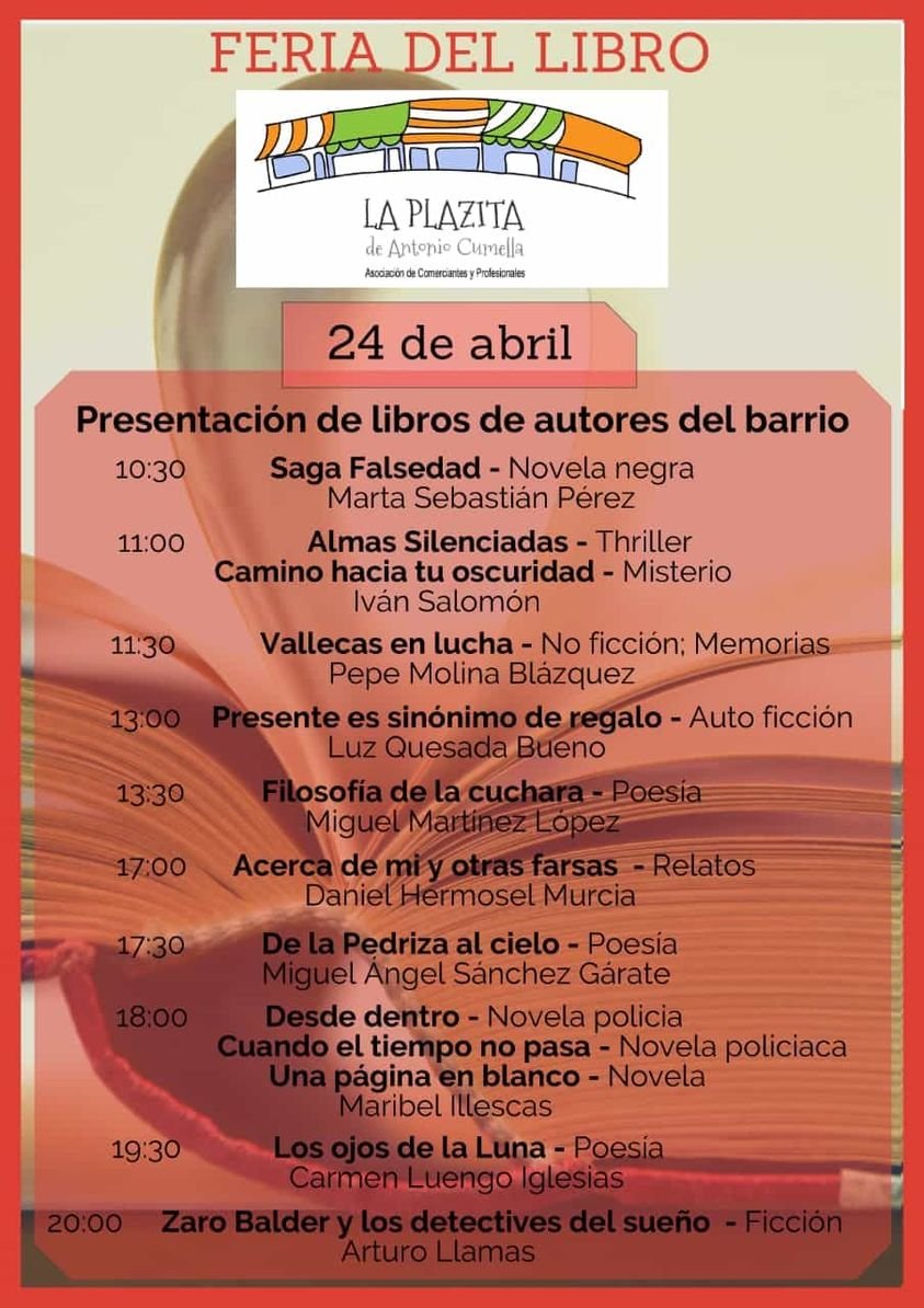 FLMoratalaz's tweet photo. ๐Continuamos con la Feria del Libro en la #Plazita de Antonio Cumella
โHoy, 24 de abril, jornada completa, de 10:30 a 14:00h. y de 17:00 a 20:00h.presentaciรณn de libros de autores del distrito.
๐ฃConsulta la programaciรณn. #TuForo https://t.co/HIOcHtNZyz