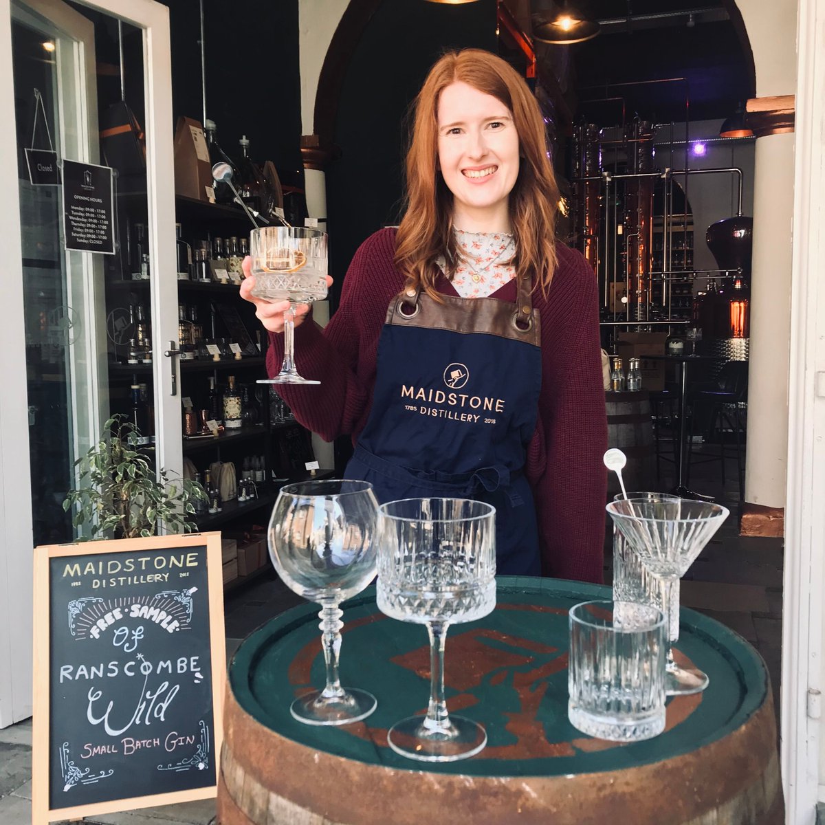 A huge welcome to Naomi, who has her first day with us today! Our shop is open today and we are offering complementary samples of our spirits. We also have a fabulous range of glassware available which is exclusively available in our onsite Distillery Shop. See you soon!